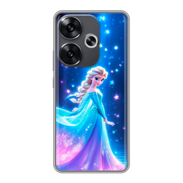 Силиконовый чехол на Xiaomi Poco F6 с принтом Холодное сердце Frozen