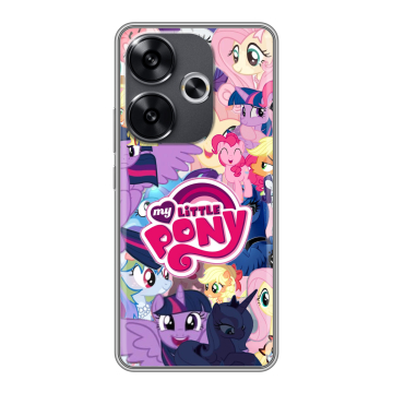 Силиконовый чехол на Xiaomi Poco F6 с принтом My little pony Дружба чудо Силиконовый чехол на Xiaomi Poco F6 с принтом My little pony Дружба чудо