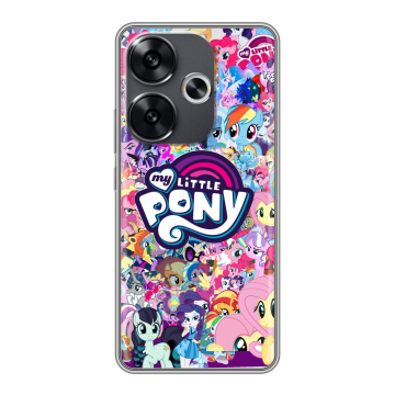 Силиконовый чехол на Xiaomi Poco F6 с принтом My little pony Дружба чудо