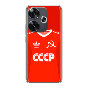 Силиконовый чехол на Xiaomi Poco F6 с принтом Флаг Герб СССР Силиконовый чехол на Xiaomi Poco F6 с принтом Флаг Герб СССР