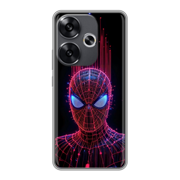Силиконовый чехол на Xiaomi Poco F6 с принтом Spiderman Человек паук