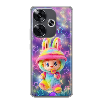 Силиконовый чехол на Xiaomi Poco F6 с принтом Labubu Лабубу