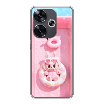 Силиконовый чехол на Xiaomi Poco F6 с принтом Labubu Лабубу