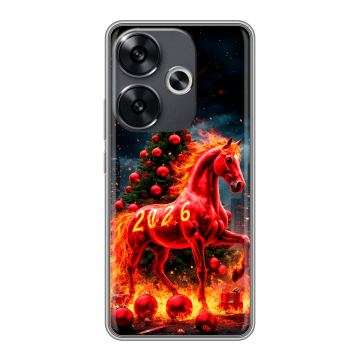 Силиконовый чехол на Xiaomi Poco F6 с принтом Новый год Силиконовый чехол на Xiaomi Poco F6 с принтом Новый год
