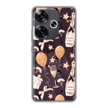 Силиконовый чехол на Xiaomi Poco F6 с принтом Новый год Силиконовый чехол на Xiaomi Poco F6 с принтом Новый год