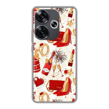 Силиконовый чехол на Xiaomi Poco F6 с принтом Новый год Силиконовый чехол на Xiaomi Poco F6 с принтом Новый год