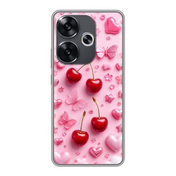 Силиконовый чехол на Xiaomi Poco F6 с принтом для девочек