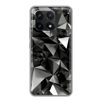 Силиконовый чехол на Xiaomi Poco F6 Pro с принтом Черные кристаллы Силиконовый чехол на Xiaomi Poco F6 Pro с принтом Черные кристаллы