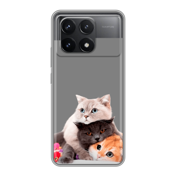 Силиконовый чехол на Xiaomi Poco F6 Pro с принтом Кошки Силиконовый чехол на Xiaomi Poco F6 Pro с принтом Кошки