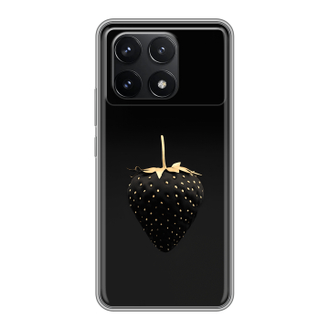 Силиконовый чехол на Xiaomi Poco F6 Pro с принтом Черная клубника Силиконовый чехол на Xiaomi Poco F6 Pro с принтом Черная клубника