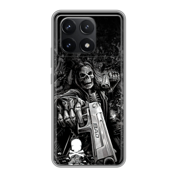 Силиконовый чехол на Xiaomi Poco F6 Pro с принтом Скелет Силиконовый чехол на Xiaomi Poco F6 Pro с принтом Скелет