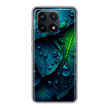 Силиконовый чехол на Xiaomi Poco F6 Pro с принтом Листья Силиконовый чехол на Xiaomi Poco F6 Pro с принтом Листья