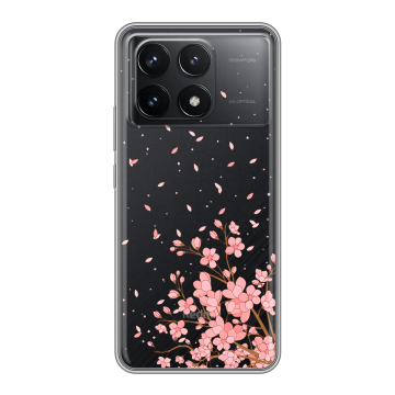 Силиконовый чехол на Xiaomi Poco F6 Pro с принтом Ветка сакуры Силиконовый чехол на Xiaomi Poco F6 Pro с принтом Ветка сакуры