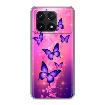Силиконовый чехол на Xiaomi Poco F6 Pro с принтом Бабочки