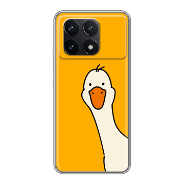 Силиконовый чехол на Xiaomi Poco F6 Pro с принтом Утка Силиконовый чехол на Xiaomi Poco F6 Pro с принтом Утка