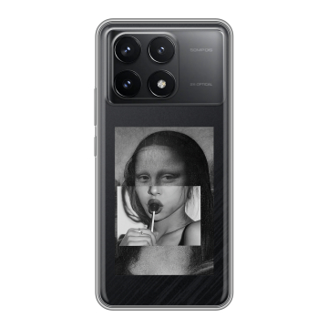 Силиконовый чехол на Xiaomi Poco F6 Pro с принтом Мона Лиза Силиконовый чехол на Xiaomi Poco F6 Pro с принтом Мона Лиза