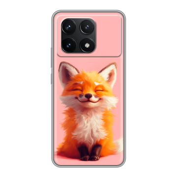 Силиконовый чехол на Xiaomi Poco F6 Pro с принтом милая лиса
