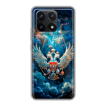 Силиконовый чехол на Xiaomi Poco F6 Pro с принтом Герб флаг России Силиконовый чехол на Xiaomi Poco F6 Pro с принтом Герб флаг России