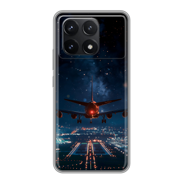 Силиконовый чехол на Xiaomi Poco F6 Pro с принтом самолет Силиконовый чехол на Xiaomi Poco F6 Pro с принтом самолет