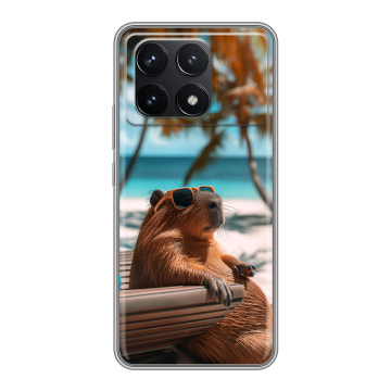 Силиконовый чехол на Xiaomi Poco F6 Pro с принтом Капибара