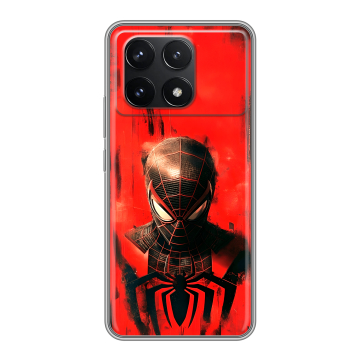 Силиконовый чехол на Xiaomi Poco F6 Pro с принтом человек паук spiderman