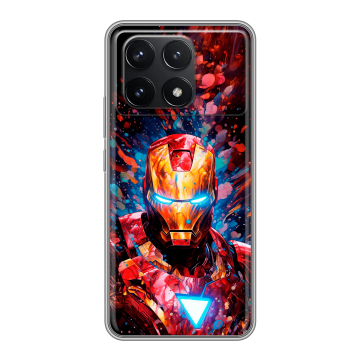 Силиконовый чехол на Xiaomi Poco F6 Pro с принтом Железный человек Ironman Силиконовый чехол на Xiaomi Poco F6 Pro с принтом Железный человек Ironman