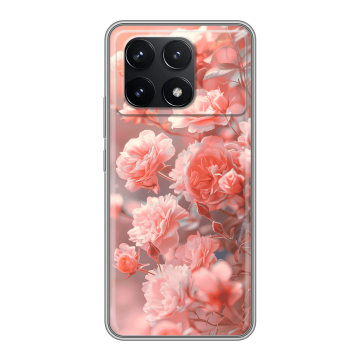 Силиконовый чехол на Xiaomi Poco F6 Pro с принтом Розы цветы