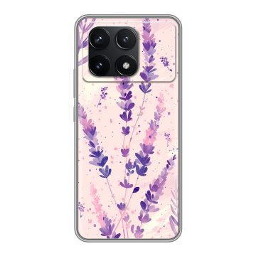 Силиконовый чехол на Xiaomi Poco F6 Pro с принтом цветы лаванда