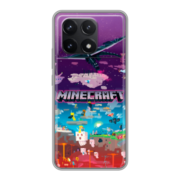 Силиконовый чехол на Xiaomi Poco F6 Pro с принтом Майнкрафт Minecraft Силиконовый чехол на Xiaomi Poco F6 Pro с принтом Майнкрафт Minecraft