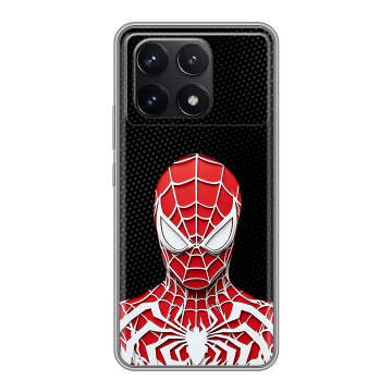 Силиконовый чехол на Xiaomi Poco F6 Pro с принтом человек паук spiderman Силиконовый чехол на Xiaomi Poco F6 Pro с принтом человек паук spiderman