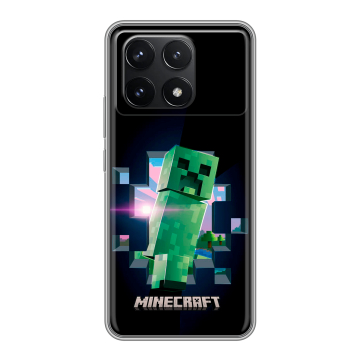 Силиконовый чехол на Xiaomi Poco F6 Pro с принтом Майнкрафт Minecraft Силиконовый чехол на Xiaomi Poco F6 Pro с принтом Майнкрафт Minecraft
