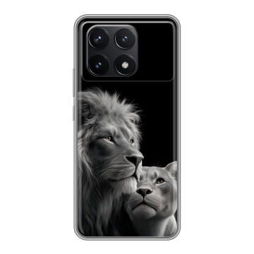 Силиконовый чехол на Xiaomi Poco F6 Pro с принтом Лев кошки Силиконовый чехол на Xiaomi Poco F6 Pro с принтом Лев кошки