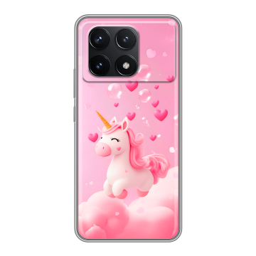 Силиконовый чехол на Xiaomi Poco F6 Pro с принтом Единорог