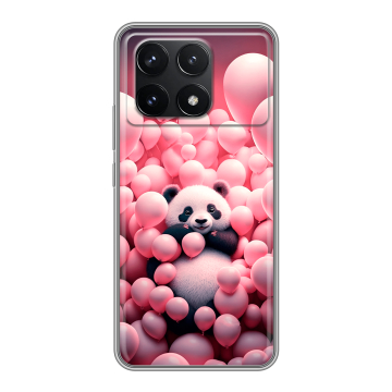 Силиконовый чехол на Xiaomi Poco F6 Pro с принтом Панда Силиконовый чехол на Xiaomi Poco F6 Pro с принтом Панда