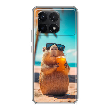 Силиконовый чехол на Xiaomi Poco F6 Pro с принтом Капибара
