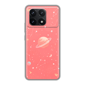 Силиконовый чехол на Xiaomi Poco F6 Pro с принтом Розовый космос Силиконовый чехол на Xiaomi Poco F6 Pro с принтом Розовый космос