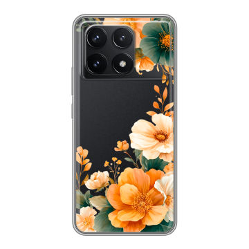 Силиконовый чехол на Xiaomi Poco F6 Pro с принтом Цветы принт Силиконовый чехол на Xiaomi Poco F6 Pro с принтом Цветы принт