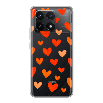 Силиконовый чехол на Xiaomi Poco F6 Pro с принтом Сердечки Силиконовый чехол на Xiaomi Poco F6 Pro с принтом Сердечки