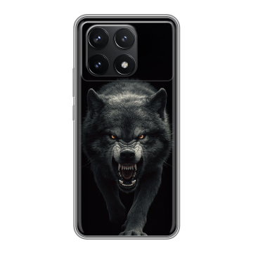 Силиконовый чехол на Xiaomi Poco F6 Pro с принтом Волк