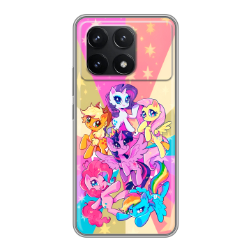 Силиконовый чехол на Xiaomi Poco F6 Pro с принтом My little pony Дружба чудо