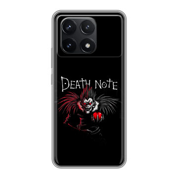 Силиконовый чехол на Xiaomi Poco F6 Pro с принтом Death note Тетрадь смерти Силиконовый чехол на Xiaomi Poco F6 Pro с принтом Death note Тетрадь смерти