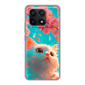 Силиконовый чехол на Xiaomi Poco F6 Pro с принтом Красивый кот Силиконовый чехол на Xiaomi Poco F6 Pro с принтом Красивый кот