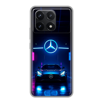 Силиконовый чехол на Xiaomi Poco F6 Pro с принтом Mercedes Мерседес