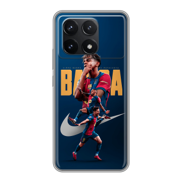 Силиконовый чехол на Xiaomi Poco F6 Pro с принтом Барселона Barca Yamal 