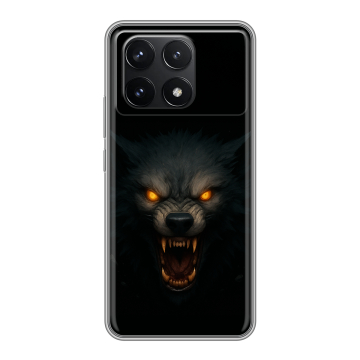 Силиконовый чехол на Xiaomi Poco F6 Pro с принтом Волк Силиконовый чехол на Xiaomi Poco F6 Pro с принтом Волк