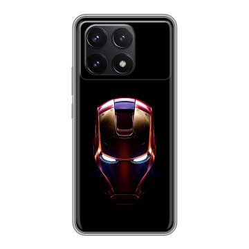 Силиконовый чехол на Xiaomi Poco F6 Pro с принтом IronMan Железный человек