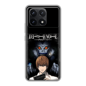 Силиконовый чехол на Xiaomi Poco F6 Pro с принтом Death note Тетрадь смерти Силиконовый чехол на Xiaomi Poco F6 Pro с принтом Death note Тетрадь смерти