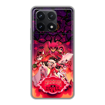 Силиконовый чехол на Xiaomi Poco F6 Pro с принтом Hazbin Hotel Отель Хазбин