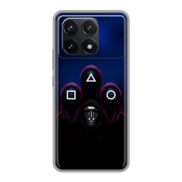 Силиконовый чехол на Xiaomi Poco F6 Pro с принтом Игра Кальмара Силиконовый чехол на Xiaomi Poco F6 Pro с принтом Игра Кальмара