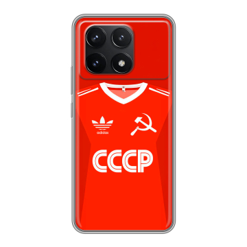 Силиконовый чехол на Xiaomi Poco F6 Pro с принтом Флаг Герб СССР Силиконовый чехол на Xiaomi Poco F6 Pro с принтом Флаг Герб СССР